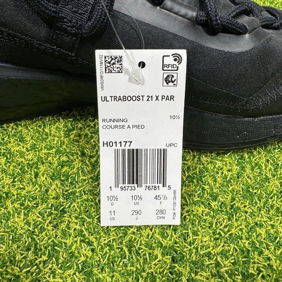 Adidas Ultra Boost 21 X Parley Size 11 Core Black Ultraboost H01177 Recycled - Picture 6 of 6